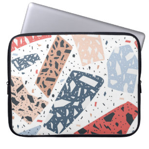 Terrazzo floor marble seamless hand drawn pattern  laptop sleeve