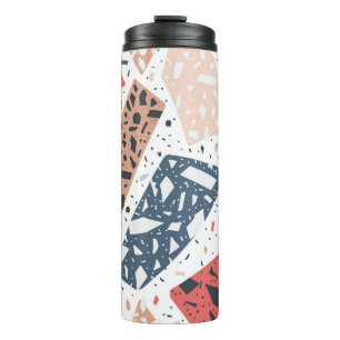 Terrazzo floor marble seamless hand drawn pattern  thermal tumbler