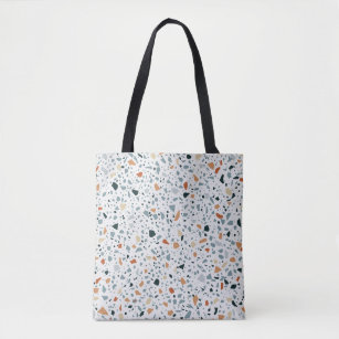 Terrazzo floor marble tubes hand crafted patter tote bag