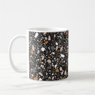 Terrazzo flooring seamless pattern in dark colours coffee mug