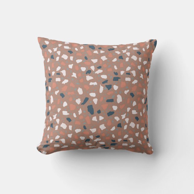 Terrazzo flooring seamless pattern. Vintage stone, Cushion (Front)