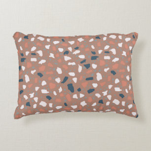 Terrazzo flooring seamless pattern. Vintage stone, Decorative Cushion