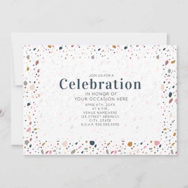 Terrazzo Generic Celebration Party Invitation  (Front)