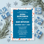 Terrazzo Hand Drawn Custom Bar Bat Mitzvah Invitation<br><div class="desc">Perfect card to announce a bat mitzvah, bar mitzvah or other Jewish celebration! Hand made terrazzo pattern for you on the front and back side! FULLY CUSTOMIZABLE! Click on “Personalise” above to edit the text. Click "edit using design tool" to adjust the fonts, colours and placements and to delete the...</div>