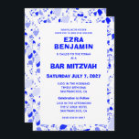 Terrazzo Hand Drawn Custom Bar Bat Mitzvah Invitation<br><div class="desc">Perfect card to announce a bat mitzvah, bar mitzvah or other Jewish celebration! Hand made in pencil terrazzo pattern for you on the front and back side! FULLY CUSTOMIZABLE! Click on “Personalise” above to edit the text. Click "edit using design tool" to adjust the fonts, colours and placements and to...</div>