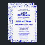 Terrazzo Hand Drawn Custom Bar Bat Mitzvah Invitation<br><div class="desc">Perfect card to announce a bat mitzvah, bar mitzvah or other Jewish celebration! Hand made in pencil terrazzo pattern for you on the front and back side! FULLY CUSTOMIZABLE! Click on “Personalise” above to edit the text. Click "edit using design tool" to adjust the fonts, colours and placements and to...</div>