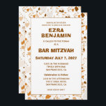 Terrazzo Hand Drawn Custom Bar Bat Mitzvah Invitation<br><div class="desc">Perfect card to announce a bat mitzvah, bar mitzvah or other Jewish celebration! Hand made in pencil terrazzo pattern for you on the front and back side! FULLY CUSTOMIZABLE! Click on “Personalise” above to edit the text. Click "edit using design tool" to adjust the fonts, colours and placements and to...</div>