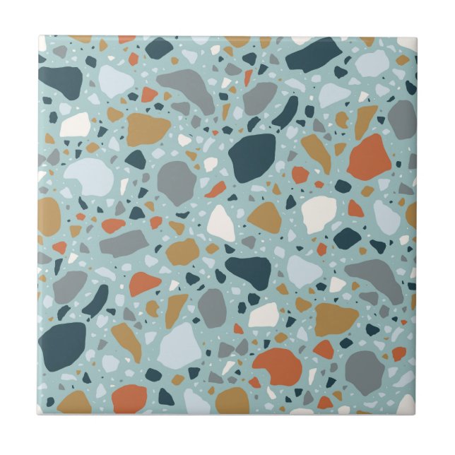 Terrazzo In Blue Ceramic Tile (Front)