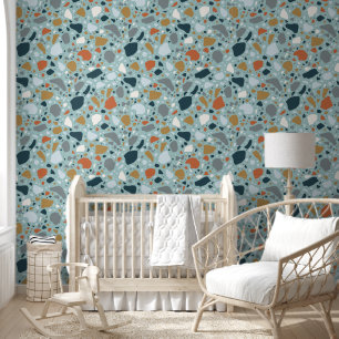 Terrazzo In Blue Wallpaper