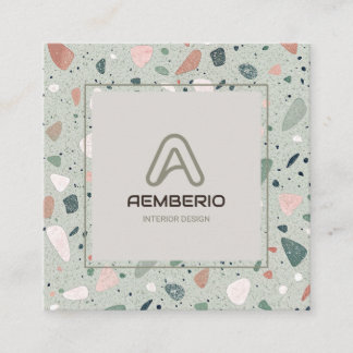 Terrazzo Interior Design Square Business Card