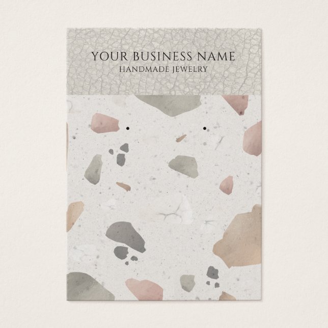 Terrazzo Leather Earring Display Cards (Front)