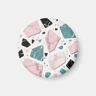 Terrazzo Marble Pastel Pink Teal Modern Magnet