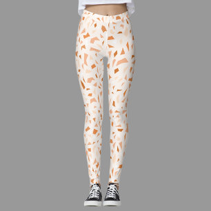 Terrazzo Modern Abstract Terracotta Leggings