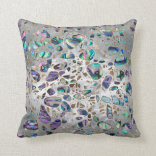 Terrazzo - Mosaic Abalone Pearl and Gold #3 Cushion