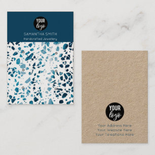 Terrazzo Mosaic Blue 3 Stud Earring Display Card