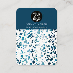 Terrazzo Mosaic Blue Earring Display Card