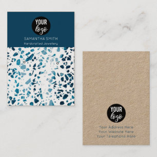 Terrazzo Mosaic Blue Earring Display Card