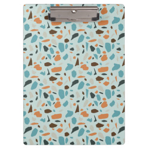 Terrazzo Pattern Blue Clipboard