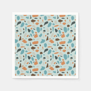 Terrazzo Pattern Blue Napkin