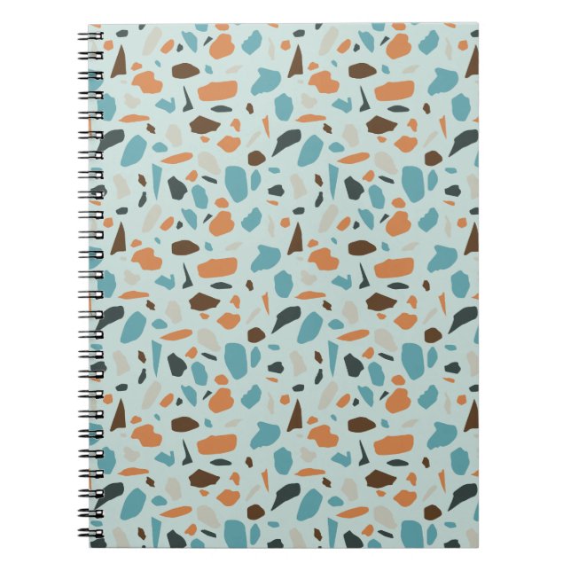 Terrazzo Pattern Blue Notebook (Front)