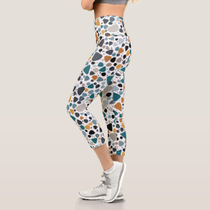 Terrazzo Pattern Capri Leggings