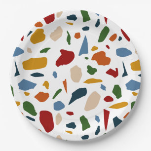 Terrazzo Pattern Colorful Paper Plate