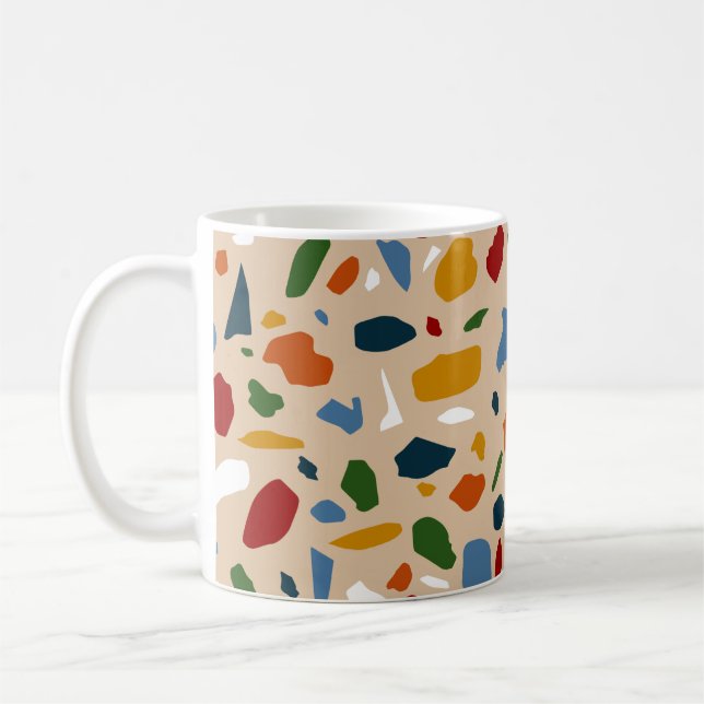 Terrazzo Pattern Colourful Coffee Mug (Left)