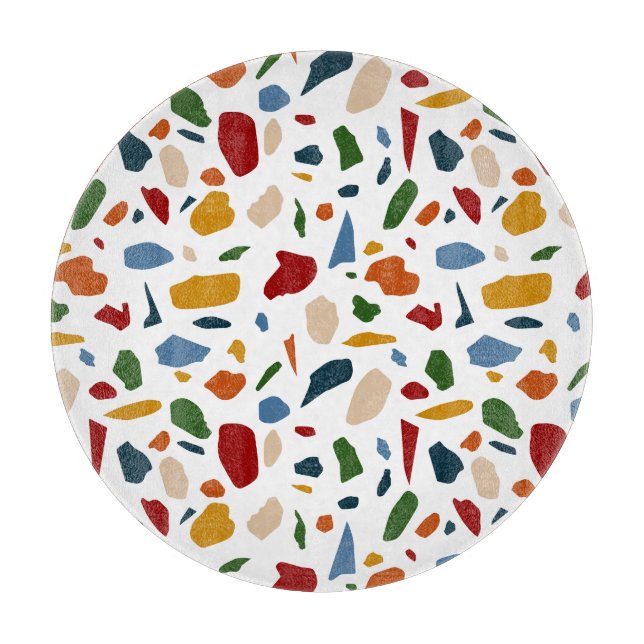 Terrazzo Pattern Colourful Cutting Board (Front)