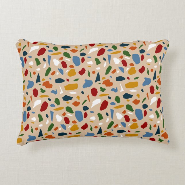 Terrazzo Pattern Colourful Decorative Cushion (Front)