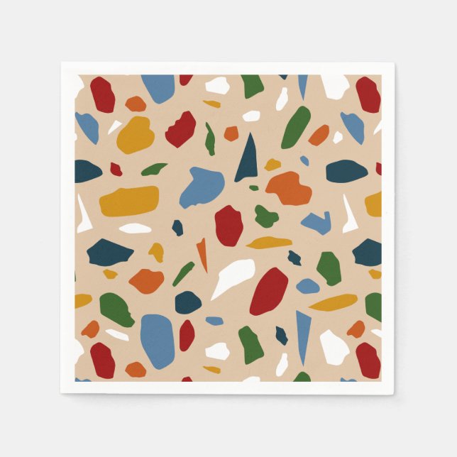 Terrazzo Pattern Colourful Napkin (Front)