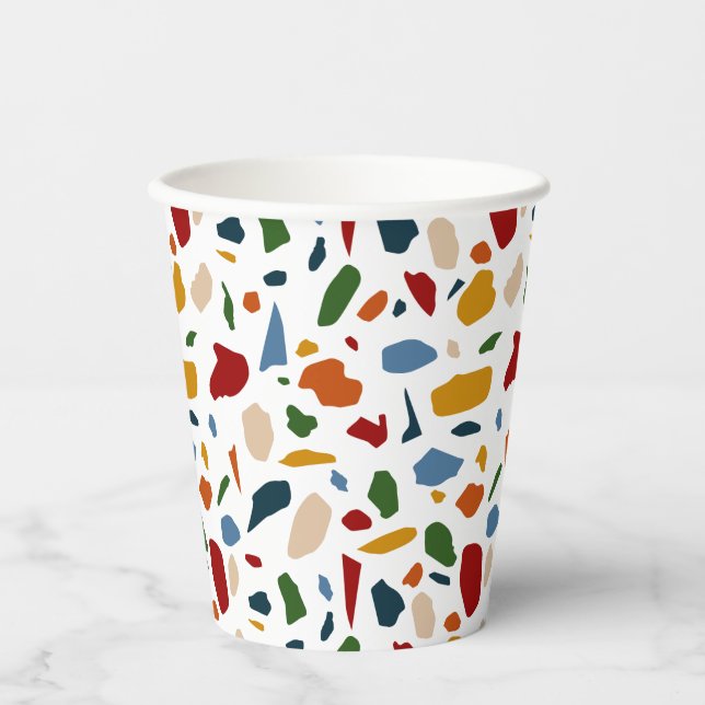 Terrazzo Pattern Colourful Paper Cups (Front)