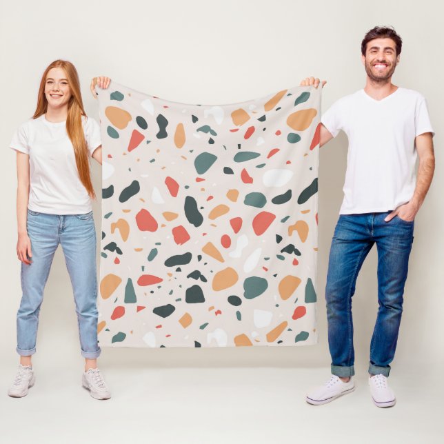 Terrazzo Pattern Fleece Blanket (In Situ)