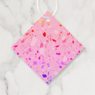Terrazzo Pattern Hand Drawn Minimal Pink Favour Tags