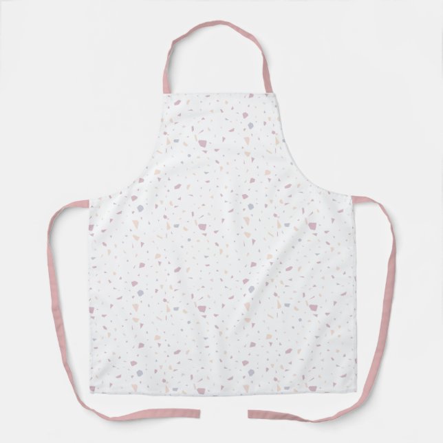 Terrazzo Pattern Neutral Natural Elegant Apron (Front)