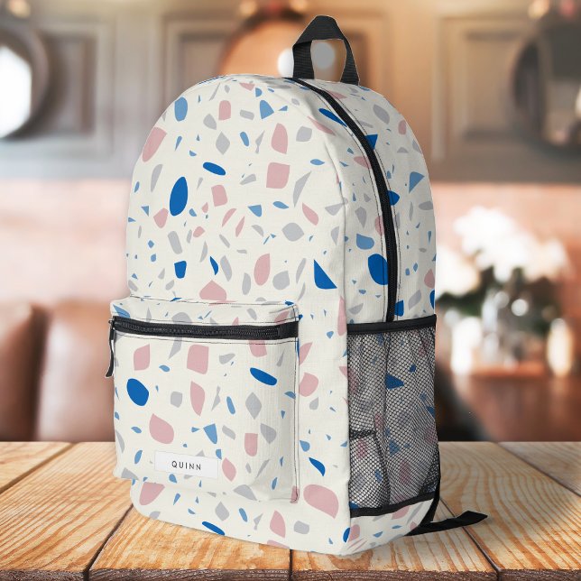 Terrazzo Pattern Neutral Natural Elegant Printed Backpack (Creator Uploaded)