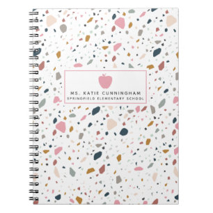 Terrazzo Pattern Pink Apple Teacher Notebook