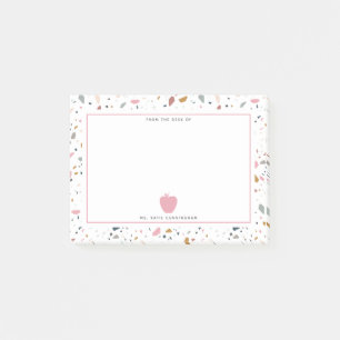 Terrazzo Pattern Pink Apple Teacher Post-it Notes
