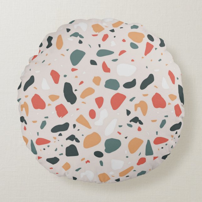 Terrazzo Pattern Round Cushion (Front)