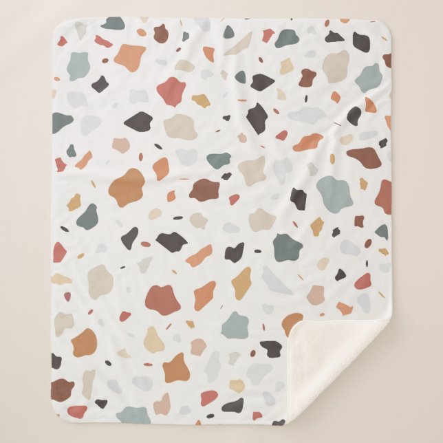 Terrazzo Pattern Sherpa Blanket (Front)