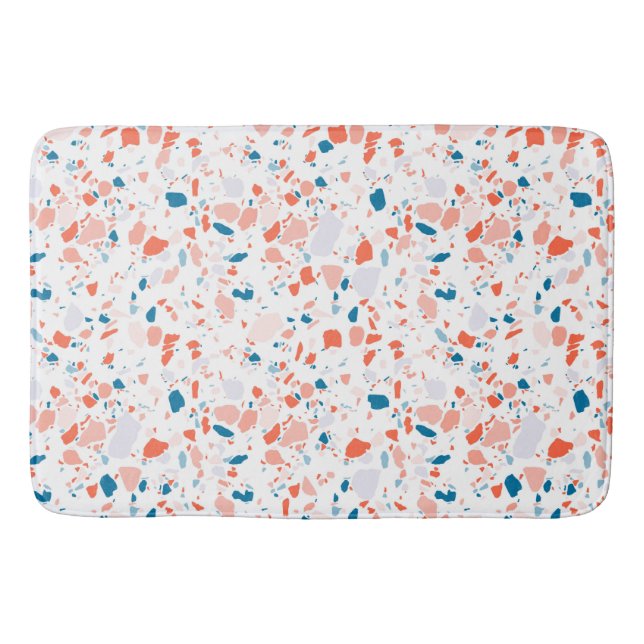 Terrazzo patterned bathmat pink and blue (Front)