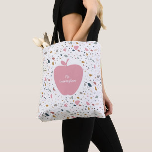 Terrazzo Pink Apple Teacher Tote Bag