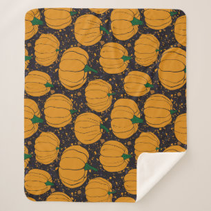 Terrazzo pumpkins, autumn vintage pattern. sherpa blanket