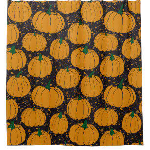 Terrazzo pumpkins, autumn vintage pattern. shower curtain