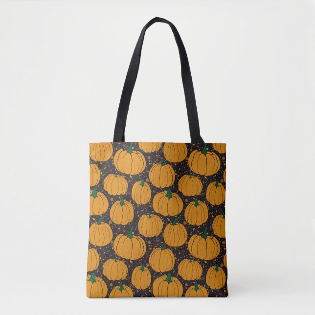 Terrazzo pumpkins, autumn vintage pattern. tote bag (Front)