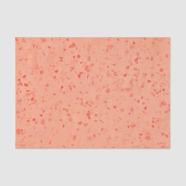 Terrazzo Retro Living Coral Elegant Pattern Tissue Paper (Front)