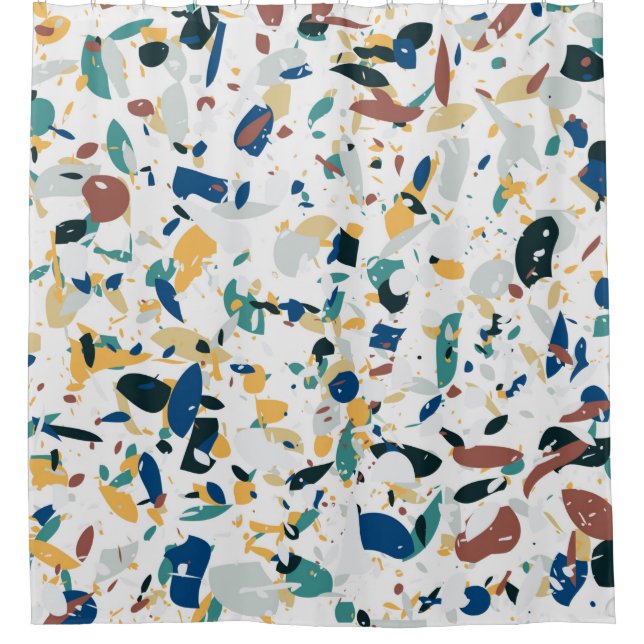 Terrazzo seamless pattern. Modern abstract design  Shower Curtain (Front)