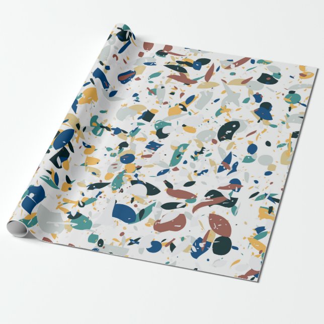 Terrazzo seamless pattern. Modern abstract design  Wrapping Paper (Unrolled)