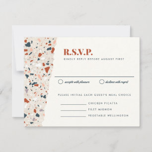 Terrazzo Slab Wedding Invitation RSVP Card