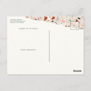 Terrazzo Slab Wedding Invitation RSVP Postcard
