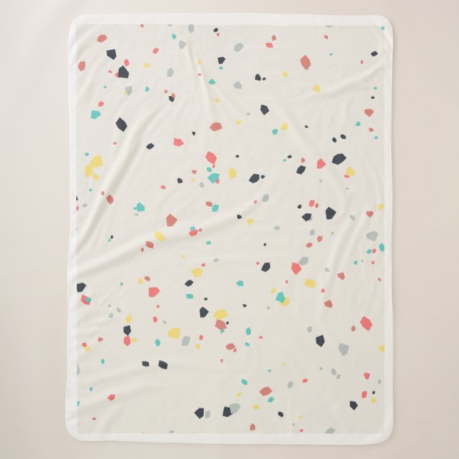 Terrazzo Speckle Seamless Pattern Sherpa Blanket (Front)